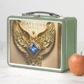### Titel: **Regal Eagle: Diamond en Gold Lunchbox (In situ)