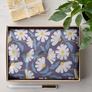 Titel Retro Groovy Bloemendecoratie Navy Verpakkin Tissuepapier