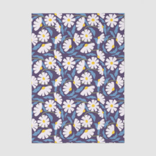 Titel Retro Groovy Bloemendecoratie Navy Verpakkin Tissuepapier