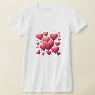 Titel: Robijnen Harten & Rode Romantiek T-shirt