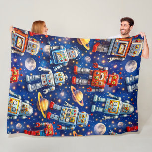 Titel ruimte robots Galactische reis super zacht p Fleece Deken