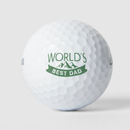 Titel 's Werelds Beste Papa in groene typografie v Golfballen