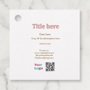 titel scan QR contact logo hier plaats datum bedri Bedankjes Labels