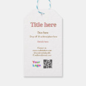 titel scan QR contact logo hier plaats datum bedri Cadeaulabel (Achterkant)
