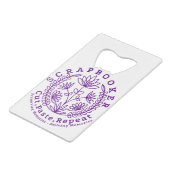 Titel: "Scrapbookers - knippen, plakken en herhale Creditkaart Flessenopener (Achterkant Gekanteld)