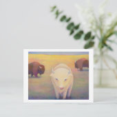 Titel:  Soms - witte buffel Briefkaart (Staand voorkant)