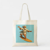 Titel surfen Mozes Bijbelse kunst boodschappentas Tote Bag (Achterkant)