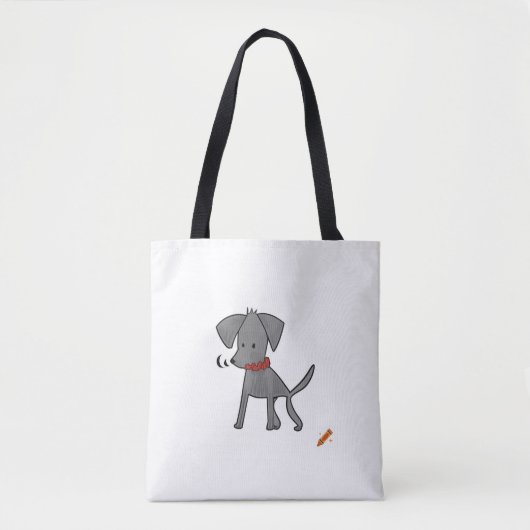 Titel: "Surreal Puppy Design Canvas tas - Spiked C (Voorkant)