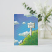 Titel:  Te hoog teken: "Ga terug naar beneden." Briefkaart (Staand voorkant)