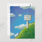 Titel:  Te hoog teken: "Ga terug naar beneden." Briefkaart (Voorkant / Achterkant)