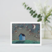 Titel:  Tiny Art #593 - Stars Moederhuis droom Briefkaart (Staand voorkant)