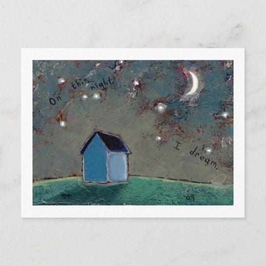 Titel:  Tiny Art #593 - Stars Moederhuis droom Briefkaart (Voorkant)