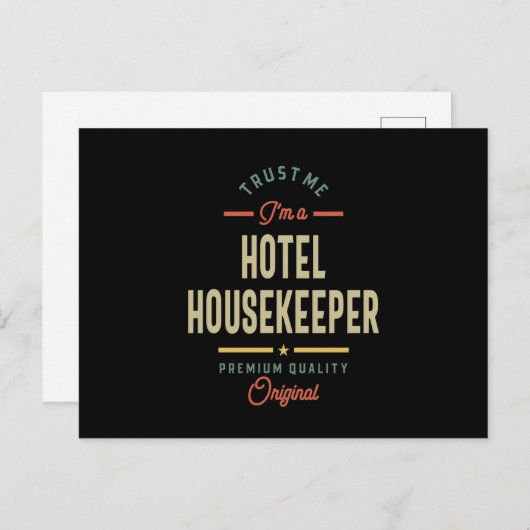 Titel titel Hotel Housekeeper Briefkaart (Voorkant / Achterkant)