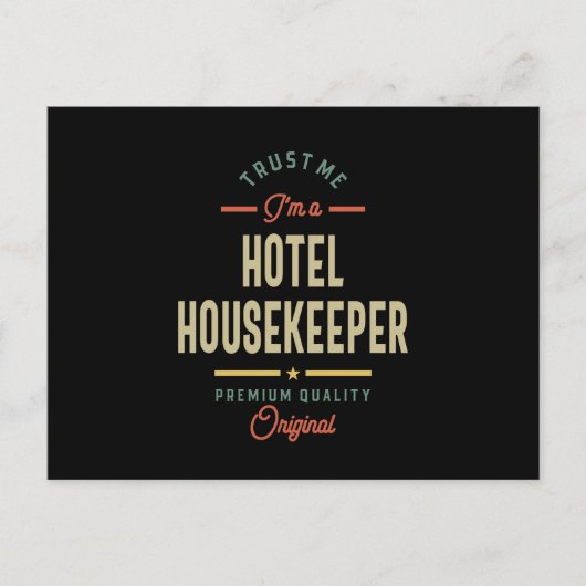 Titel titel Hotel Housekeeper Briefkaart (Voorkant)