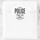 Titel titel van politietaak ronde sticker (Tas)