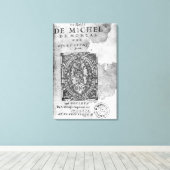 Titel van de eerste editie van "Essais" Canvas Afdruk (Insitu (Houten vloer))