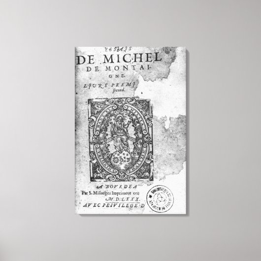 Titel van de eerste editie van "Essais" Canvas Afdruk (Voorkant)