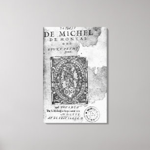 Titel van de eerste editie van "Essais" Canvas Afdruk