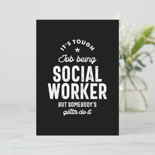 Titel van de functie van maatschappelijk werkers bedankkaart (Staand voorkant)