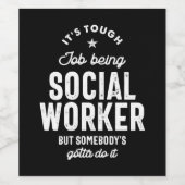 Titel van de functie van maatschappelijk werkers wijn etiket (Enkel label)