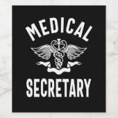 Titel van de functie van medisch secretaris wijn etiket (Enkel label)