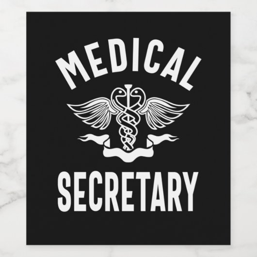 Titel van de functie van medisch secretaris wijn etiket (Enkel label)