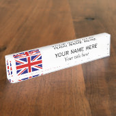 Titel van de persoonlijke naam British Union Jack  Naambordje (Zijkant)