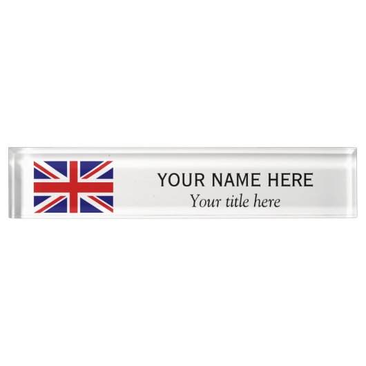 Titel van de persoonlijke naam British Union Jack  Naambordje (Voorkant)