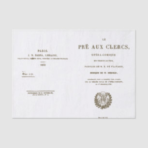 Titel van het Franse Opera-programma Pagina Tissuepapier