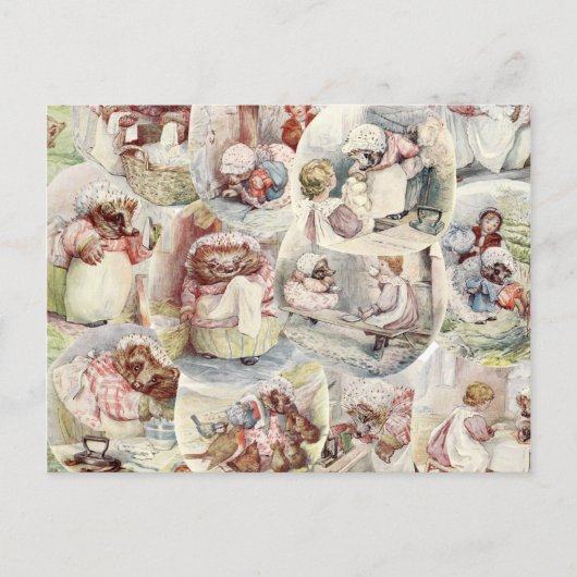  titel van mevrouw Tiggy Winkle Rustic Collage Briefkaart (Voorkant)