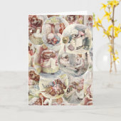 titel van mevrouw Tiggy Winkle Rustic Collage Kaart (Gele Bloem)