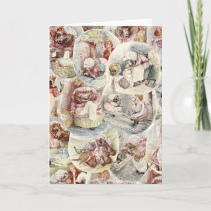 titel van mevrouw Tiggy Winkle Rustic Collage Kaart