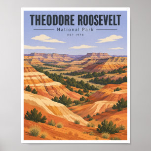 Titel Vintage Theodore Roosevelt National Park Poster