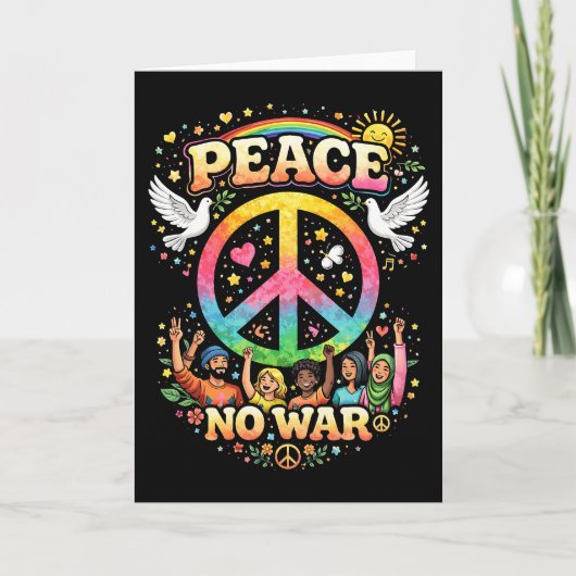 Titel: Vrede boven oorlog Feestdagen Kaart (Voorkant)