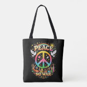 Titel: Vrede boven Oorlog Tote Bag (Achterkant)