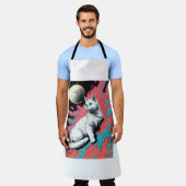 **Titel:**"Whiskered Whimsy: Feline Frenzy print" Schort (Gedragen)