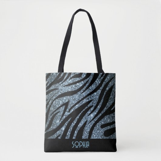 Titel: Zebra Skin Collectie Gepersonaliseerde Canv Tote Bag (Voorkant)