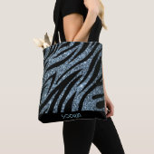 Titel: Zebra Skin Collectie Gepersonaliseerde Canv Tote Bag (Dichtbij)