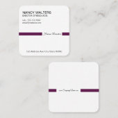 Titelbalk (Palatinate Paars) / Eenvoudig Corporati Vierkante Visitekaartje (Voorkant / Achterkant)