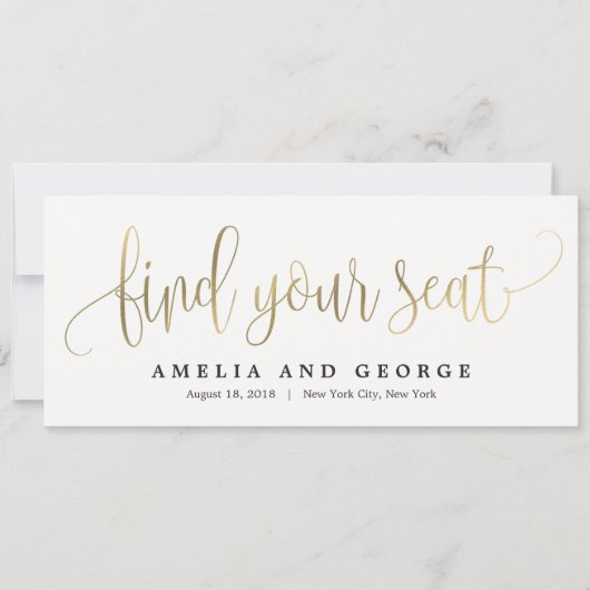 Titelkaart voor het stoelplan - Lovely Calligraphy Kaart (Voorkant)