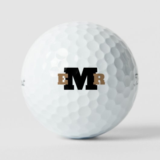 Titellijst voor aangepast goud en zwart monogram V Golfballen (Voorkant)