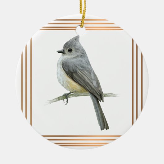 Titelmuis Songbird in Gold Lijst Keramisch Ornament (Voorkant)