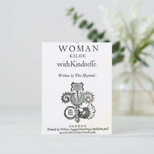 Titelpagina naar 'Een vrouw vermoord met gevoel' Briefkaart (Staand voorkant)