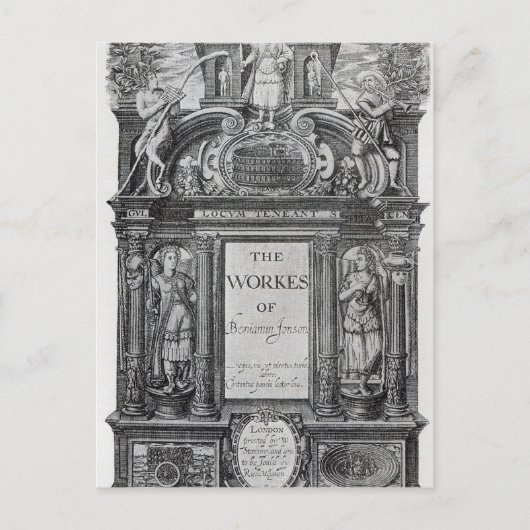 Titelpagina "The Works of Benjamin Jonson" Briefkaart (Voorkant)