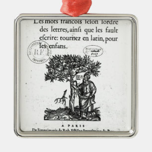 Titelpagina van het eerste Frans-Latijns woordenbo Metalen Ornament