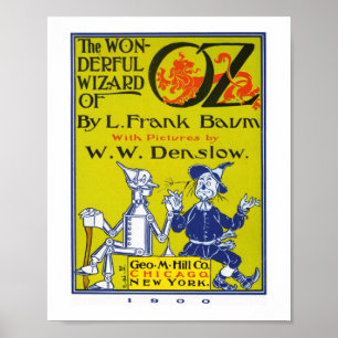 Titelpagina, Vintage Wizard of Oz Boekcover Kunst. Poster