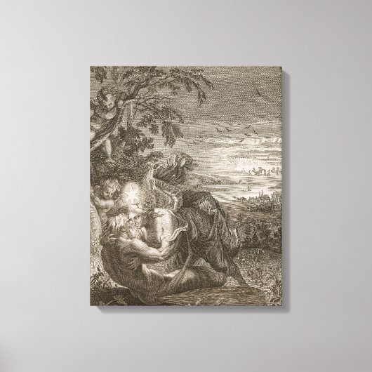 Tithonus, Aurora's man, veranderde in een Grasshop Canvas Afdruk (Voorkant)