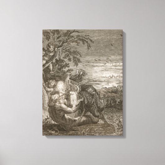 Tithonus, Aurora's man, veranderde in een Grasshop Canvas Afdruk (Voorkant)