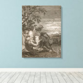Tithonus, Aurora's man, veranderde in een Grasshop Canvas Afdruk (Insitu (Houten vloer))