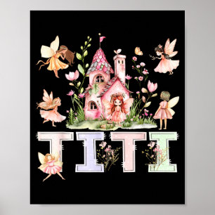 Titi fee magische bloemige verjaardagsmeisje sproo poster